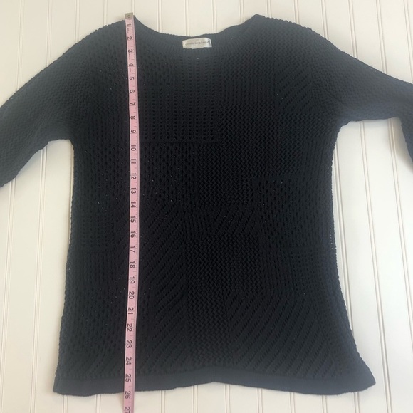 Christopher and Banks dark navy blue open knit sweater - Picture 7 of 8
